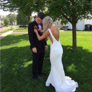 White jovani prom dress